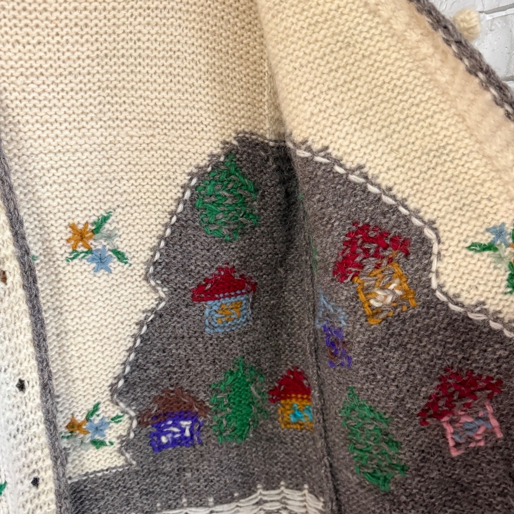 Vintage Lambswool Folk Art Sweater Vest Cottagecore - Picture 9 of 9